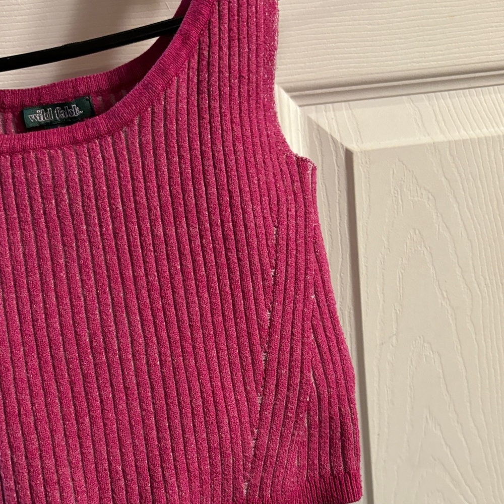 Wild Fable Fuchsia Ribbed Crop Top - Picture 4 of 8